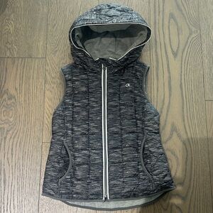 GAPFit Gray Hooded Vest with Front Zipper